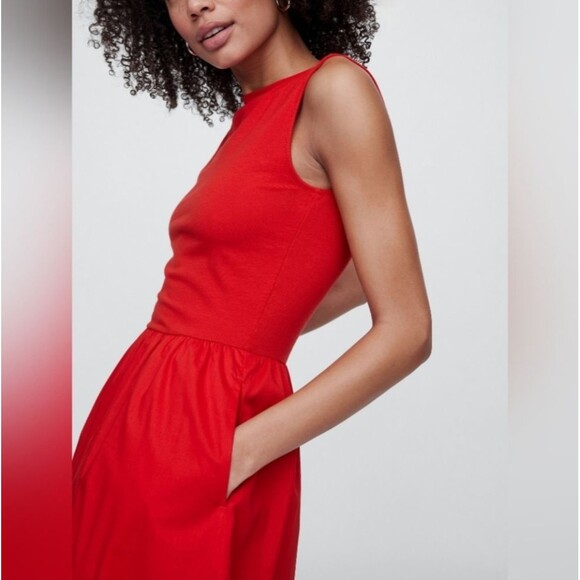 NWT GAP Boatneck Midi Dress Red - Picture 3 of 8